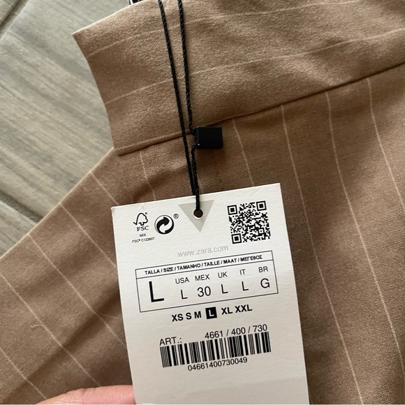 Zara | NWT! SET! Stripe Strapless Top & Trouser Pant Size: Large - Picture 8 of 8